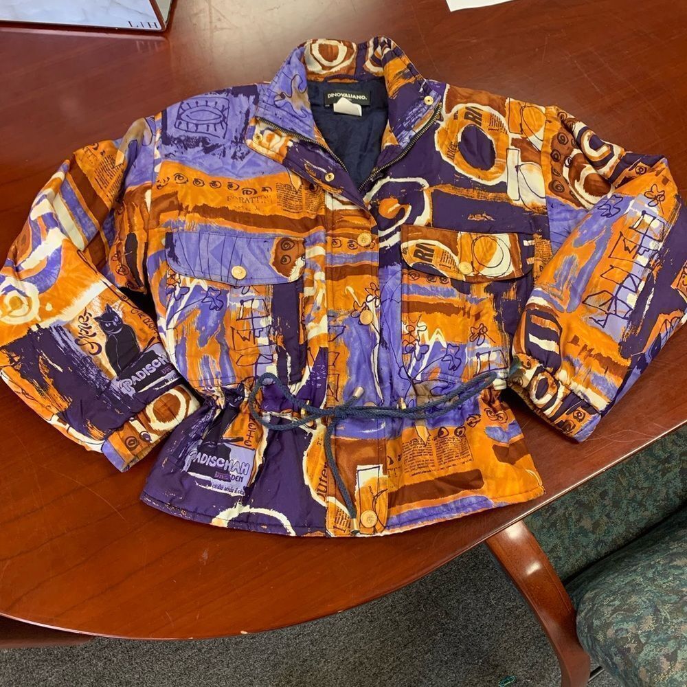 Dino Valiano Vintage Silk Bomber Jacket sz 36 S